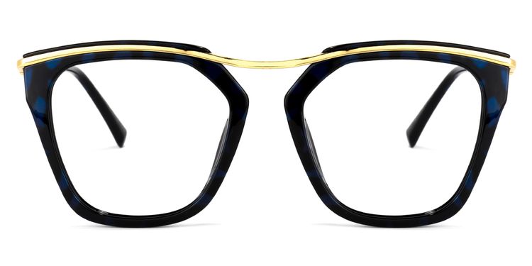 Yadiel Geometric Black-Blue Glasses