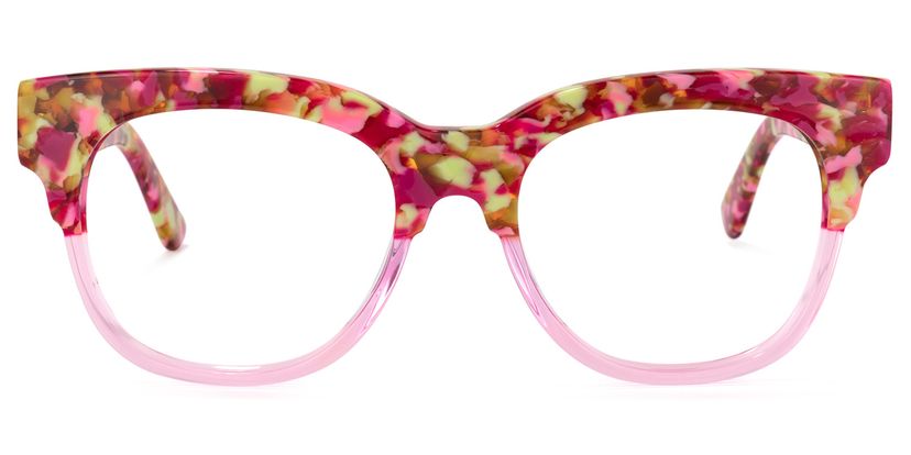 Yessenia Square Pink-Floral Glasses