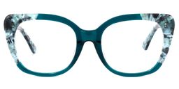 Yanira Square Peacock-Blue Glasses0