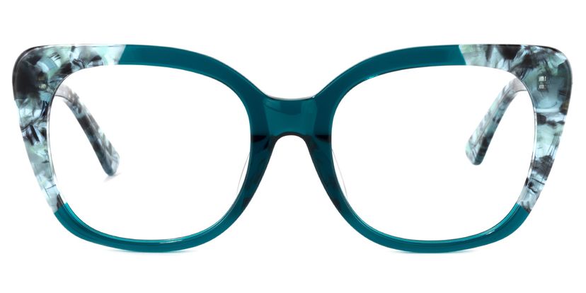 Yanira Square Peacock-Blue Glasses