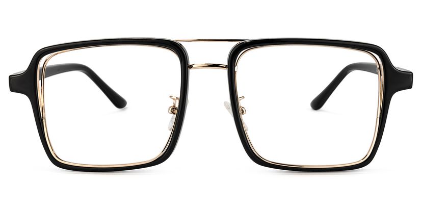 Nellie Aviator Black-Gold Glasses