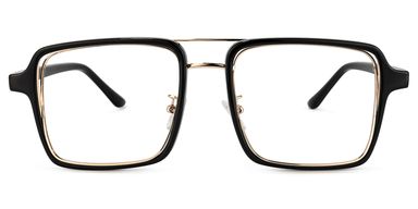 Nellie Aviator Black-Gold Glasses