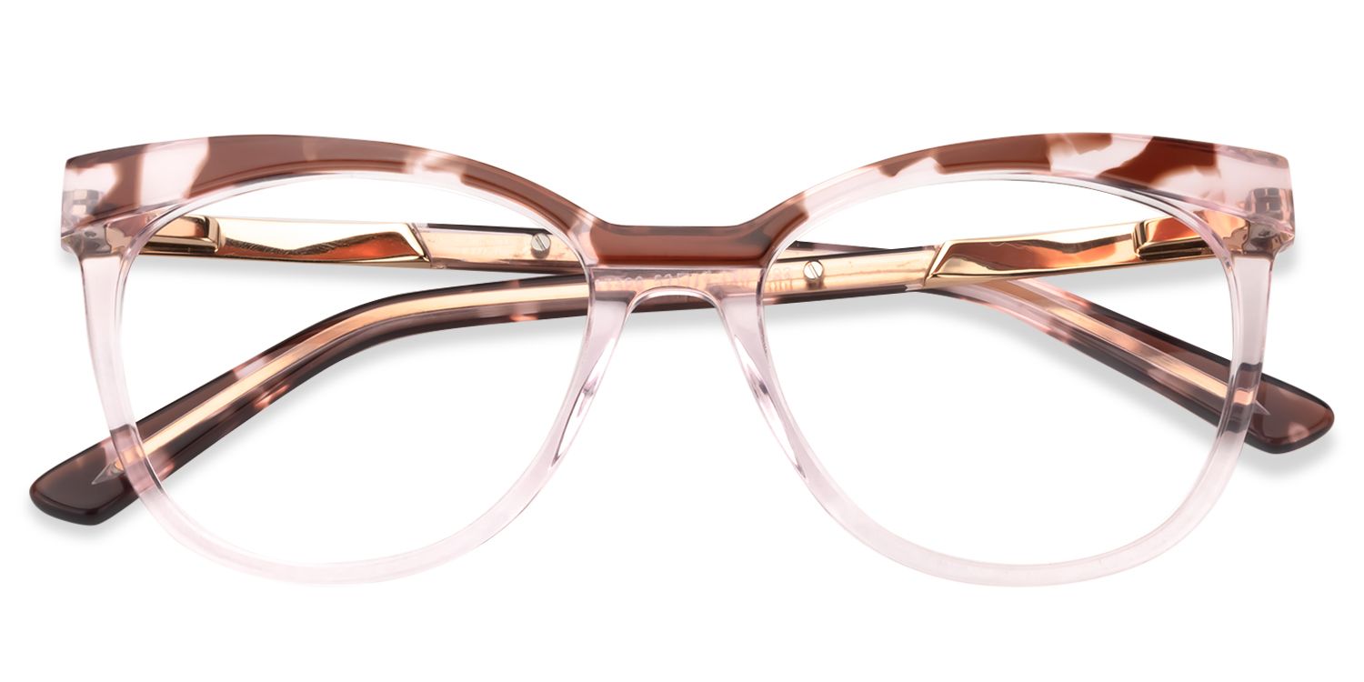 Browline Pink Glasses | Zeelool Glasses1