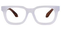 Diana Rectangle White Glasses0