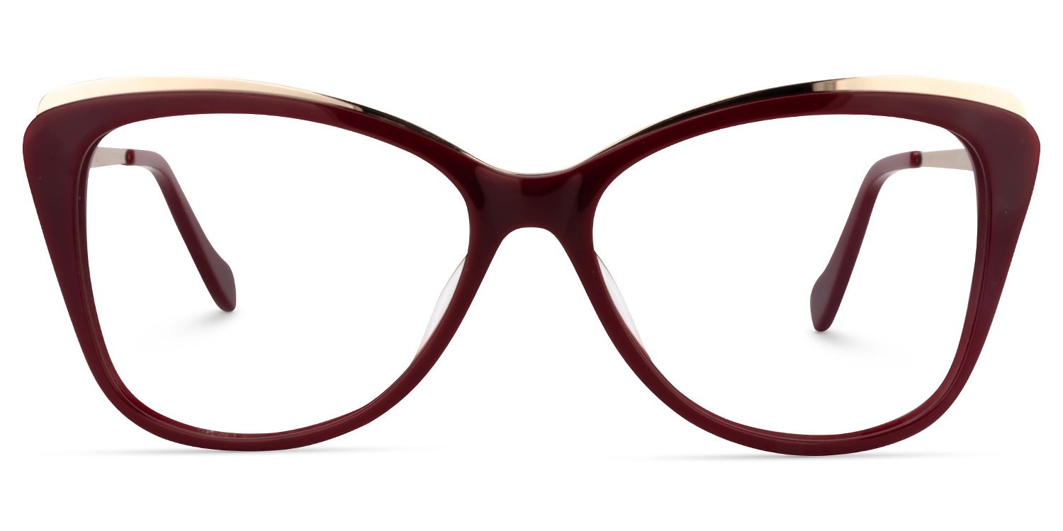 Cat Eye Dark Red Glasses | Zeelool Glasses0