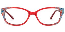 Clemence Rectangle Red Glasses0