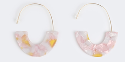 Vintage Pattern Oval Pink Earrings1