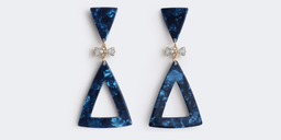 Vintage Triangle Shaped Blue Earrings2
