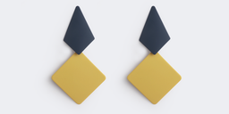 Stylish Geometric Diamond Shaped Blue-Yellow Earrings2