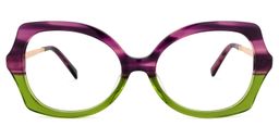 Sugarplum Geometric Purple-Green Glasses0