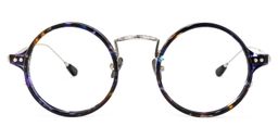 Ortiz Round Blue-Floral Glasses0