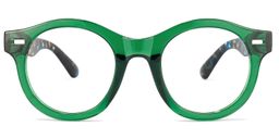 Paxton Round Dark-Green Glasses0