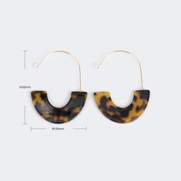 Vintage Pattern Oval Tortoise Earrings2