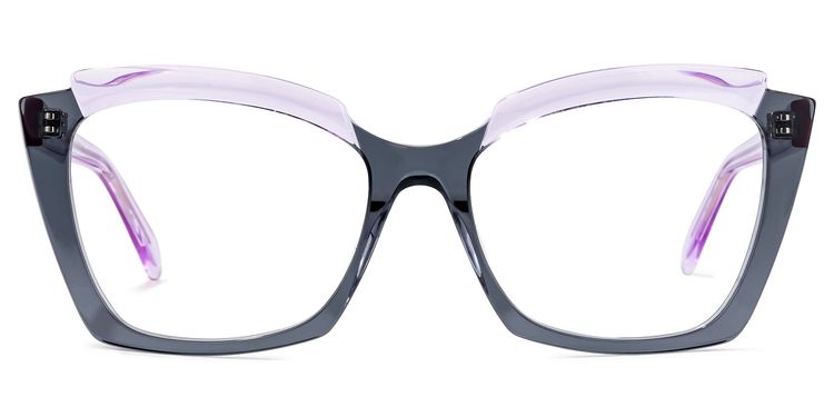 Benesa Browline Gray Glasses
