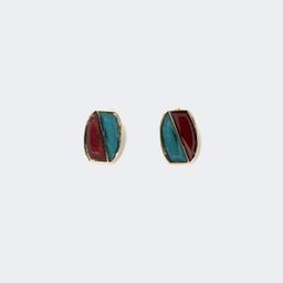 Stylish Square Red-Blue Earrings1
