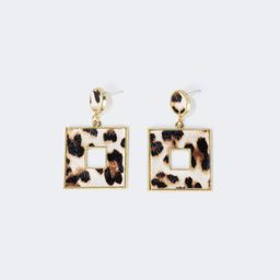 Vintage Trendy Square Tortoise Earrings1