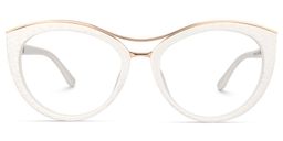 Carol Cateye White Glasses0