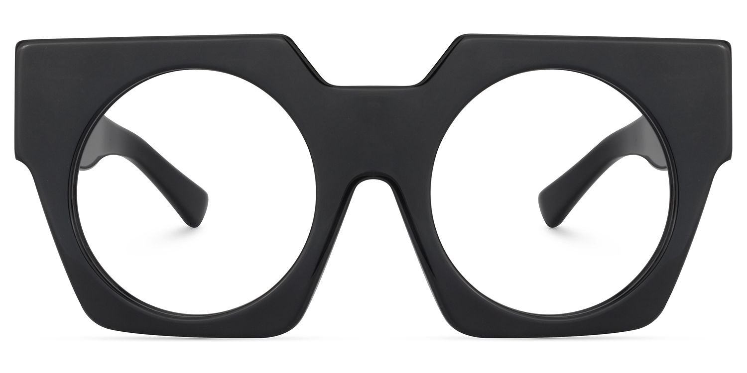 Geometric Black Glasses | Zeelool Eyeglasses0