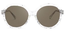 Lila Round Clear Glasses5
