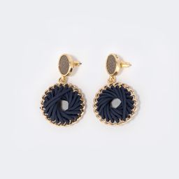 Stylish Weave Dark-Blue Earrings1