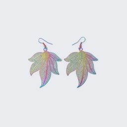 Stylish Leaf Shape Purple Earrings1