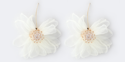 Stylish Petal Shaped White Earrings1