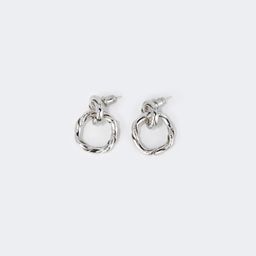 Stylish Silver Two Circles Earrings1