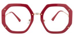 Mariah Geometric Red Glasses0