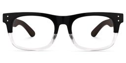 Garz Rectangle Black-Clear Glasses0