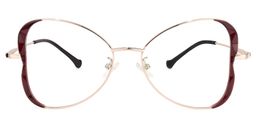Edith Geometric Dark-Red Glasses0