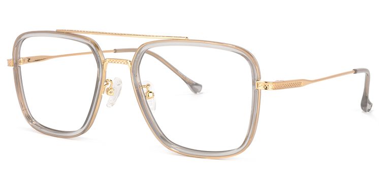 Nayeli Aviator Gray-Gold Glasses