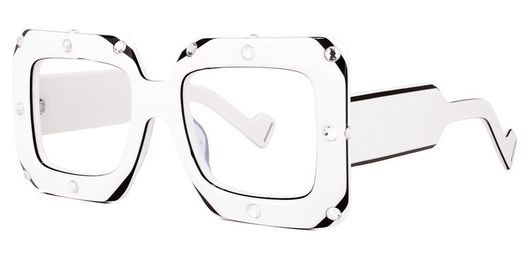Yuri Square White Glasses