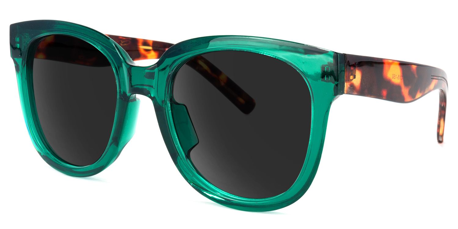 Harrell Square Sunglasses with Plastic Green Frames | ZEELOOL CA1