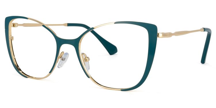 Odalis Cateye Peacock-Green Glasses