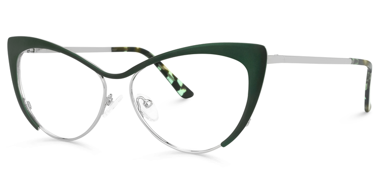 Ellen Cateye Green Glasses