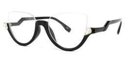 Felicia Cat Eye Black Glasses (Z-shaped Arms)1