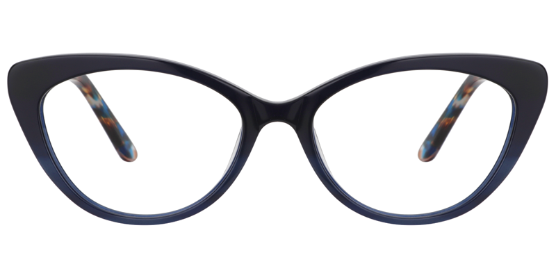 Cateye Dark-Blue Glasses | Zeelool Eyeglass Frames0