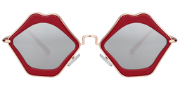 Magda Lip-Shaped Red Sunglasses0