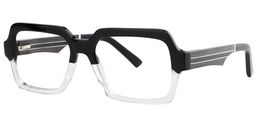 Jack Rectangle Black & Clear Glasses1