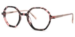 Emeline Geometric Pink-Floral Glasses2