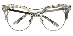 Madeline Cat Eye Green Glasses1
