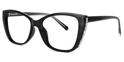 Yoselin Cateye Black Glasses1