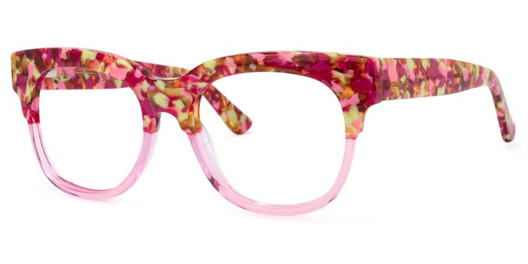 Yessenia Square Pink-Floral Glasses