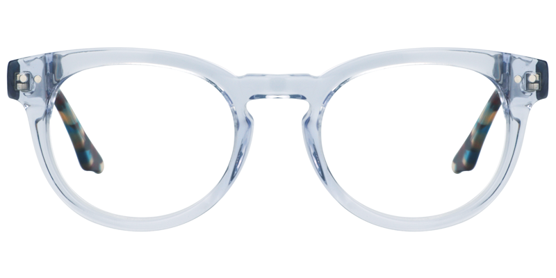 Round Translucent Blue Glasses0