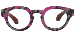 Aviva Round Bright Pink Glasses0