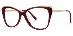 Clayland Cat Eye Dark Red Glasses2