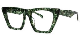 Cecile Cat Eye Green-Floral Glasses1