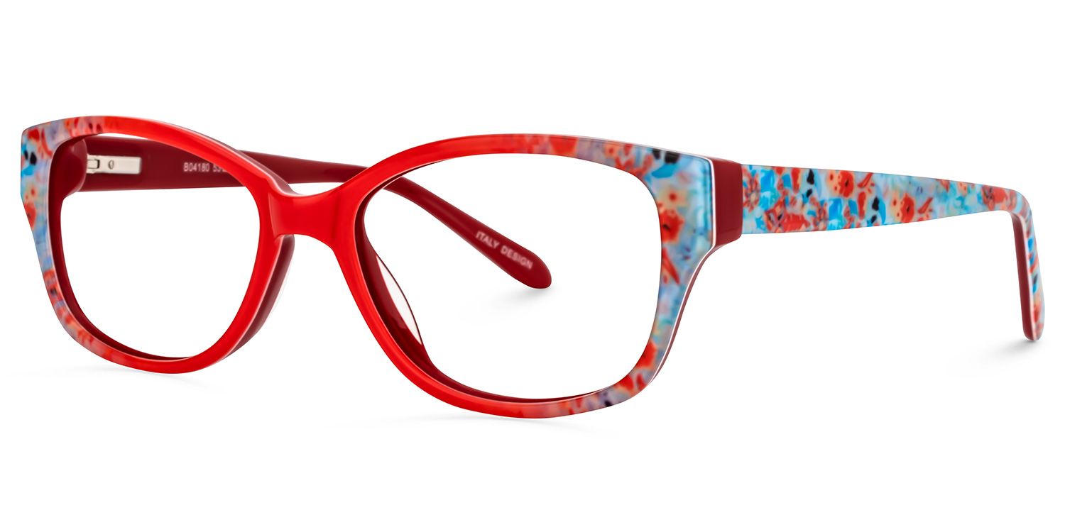 Rectangle Red Glasses | Zeelool Glasses2