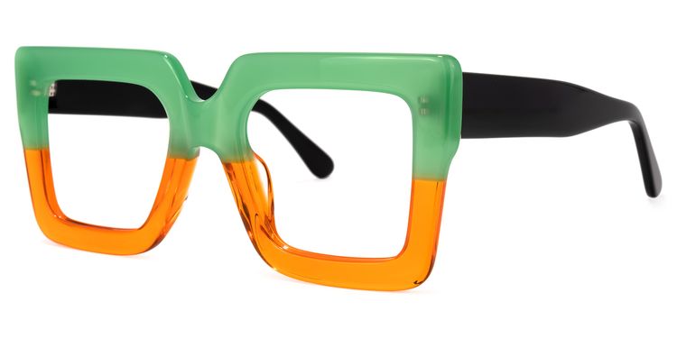 Brandon Square Orange Glasses