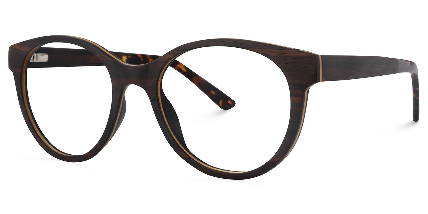Round Burnt Umber Glasses | Zeelool Glasses2